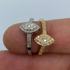 14K Gold Almond Diamond Engagement Ring - additional product view 5