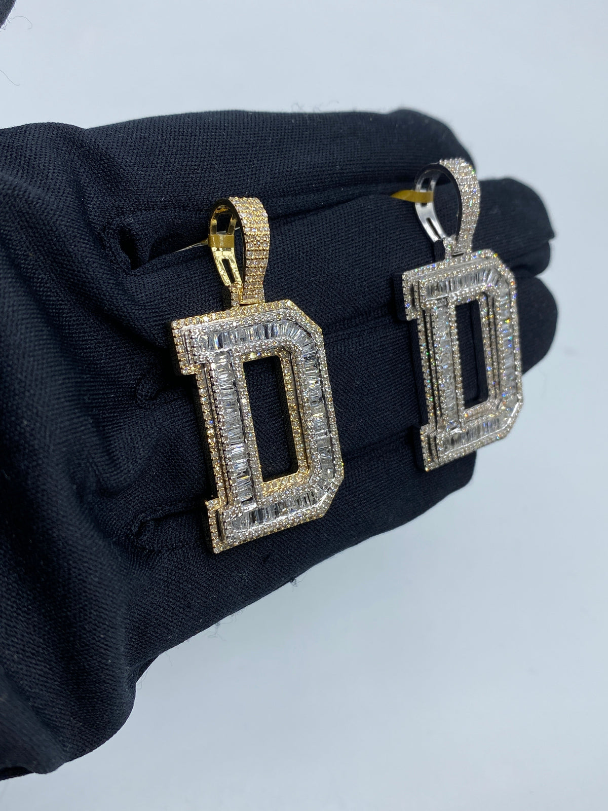 Initial D Baguette Diamond Pendant - additional product view 5