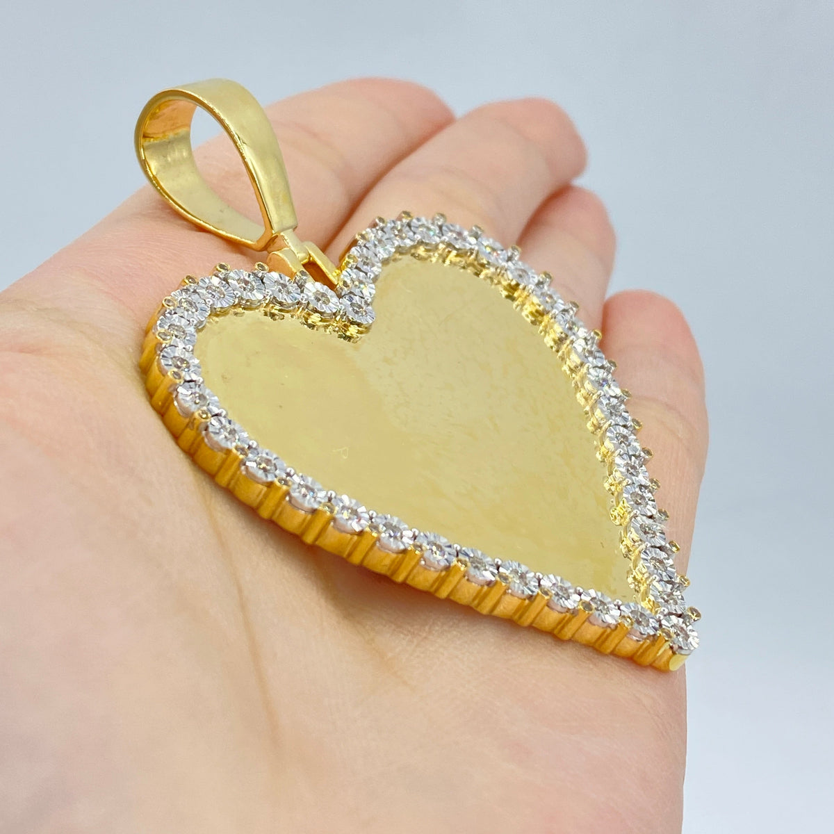 10K Gold Adore Heart Diamond Photo Pendant - additional product view 3