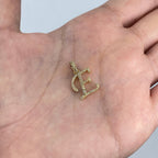 10K Gold Cursive E Initial Diamond Pendant - additional product view 3