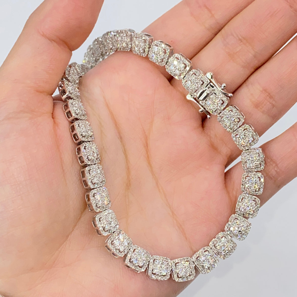 10K Gold Square Tower Diamond Tennis Chain Necklace - additional product view 4