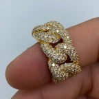 14K Gold Iced-Out Cuban Link Diamond Ring - additional product view 2