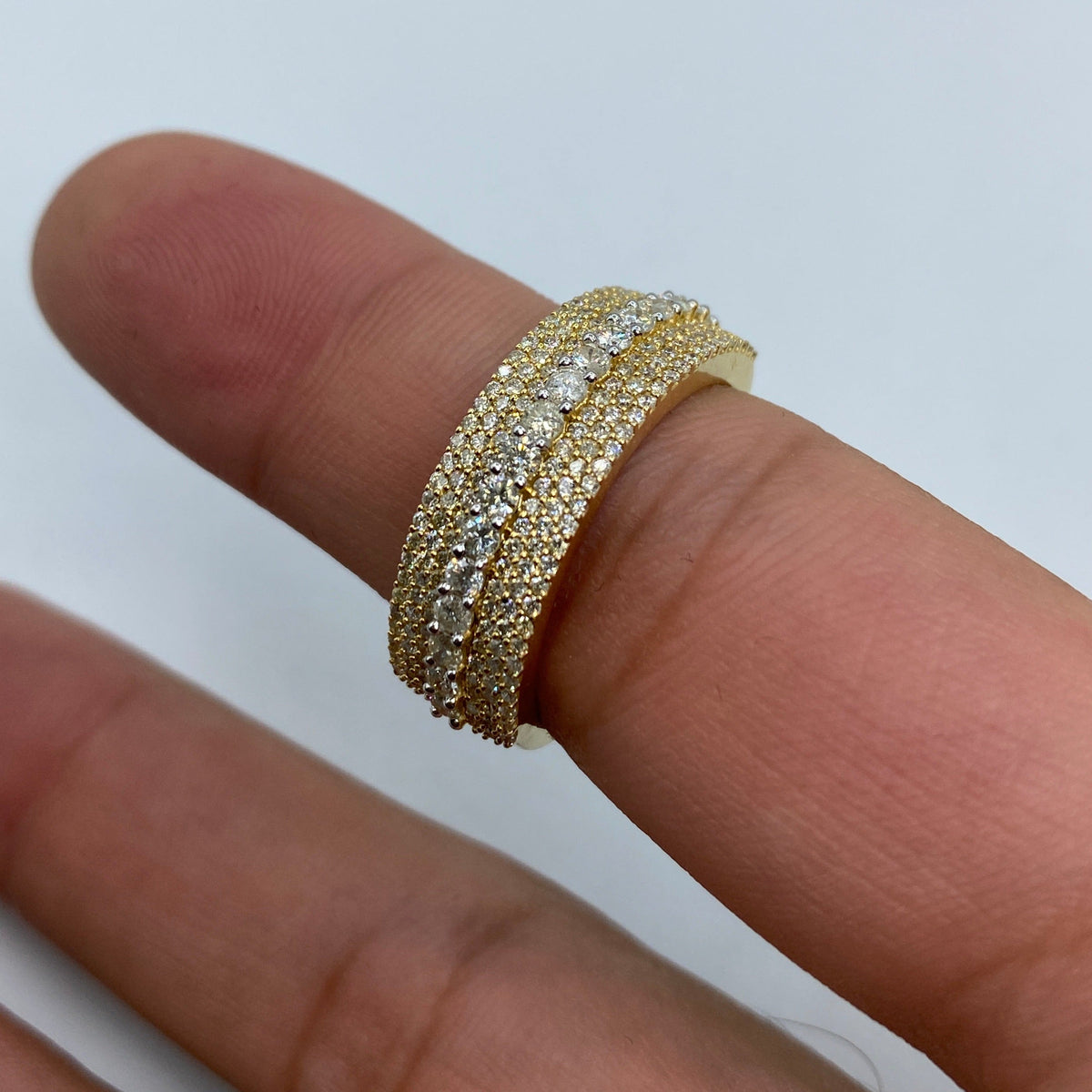 14K Gold Big Stone Band Diamond Ring - additional product view 6