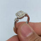 14K Gold Square Diamond Baguette Engagement Ring - additional product view 5
