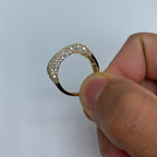 14K Gold Rectangle Flowers Diamond Ring - additional product view 5