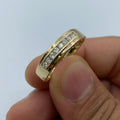 10K Gold Diamond Wedding Band in yellow gold - close-up product photo