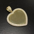 10K Gold Double Halo Heart Photo CZ Pendant - additional product view 3