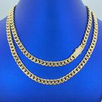 14K Gold 7mm Cuban Link CZ Chain 16–18 in - additional product view 2