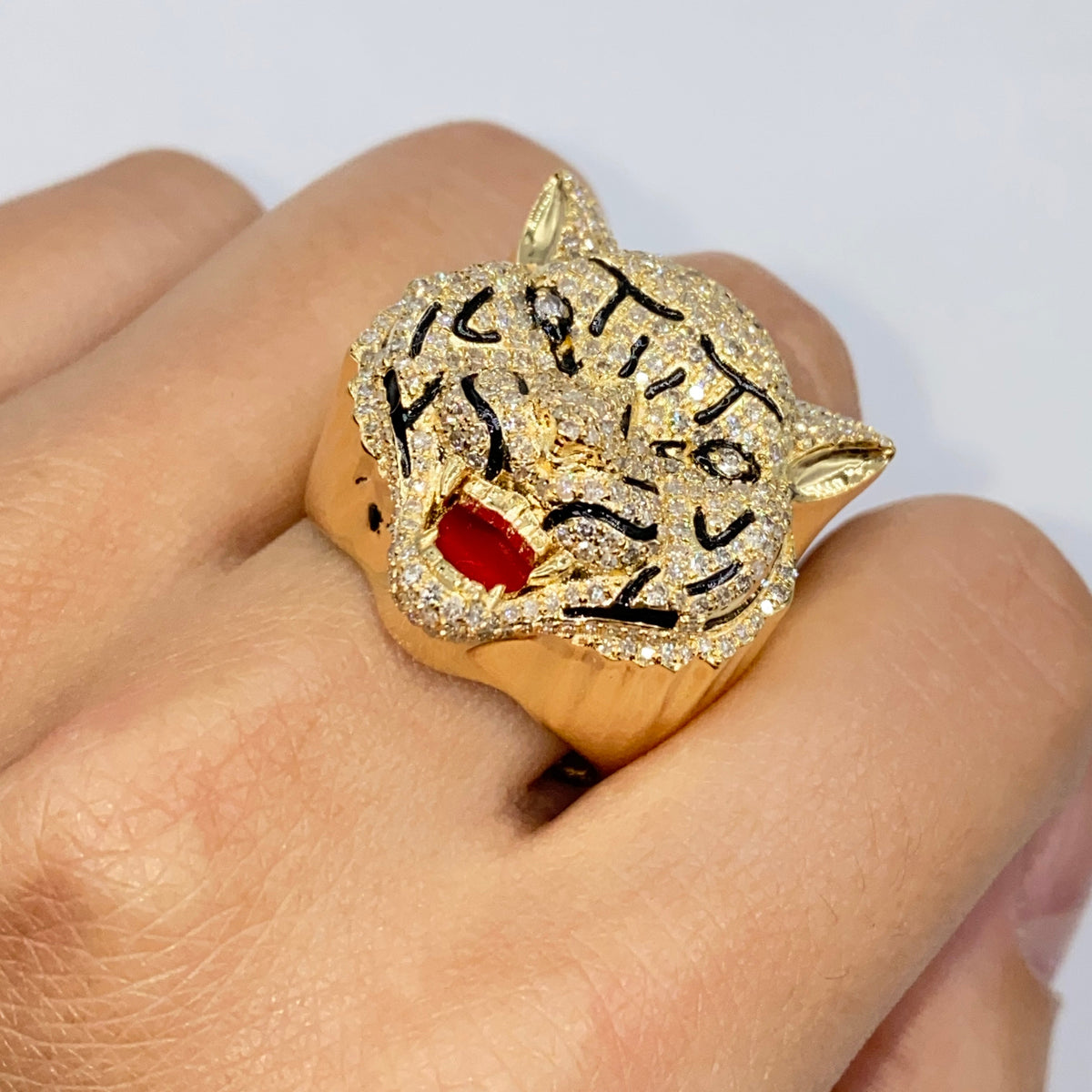 14K Gold Tiger Diamond Ring - additional product view 3