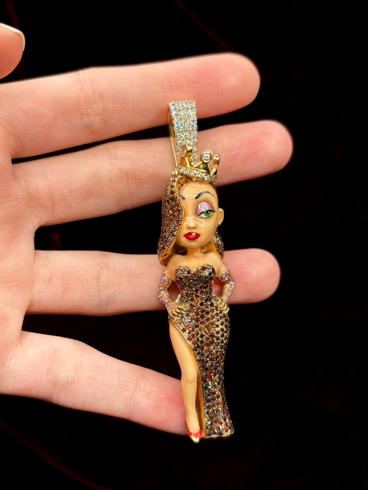 3D Jessica Rabbit Diamond Pendant - additional product view 2