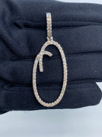 14K Gold Initial O Large Script Diamond Pendant - additional product view 4