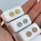 14K Gold Flower Diamond Earrings 0.9 Ct - additional product view 2