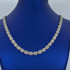 10K Gold 7.5mm Rectangle Diamond Baguette Link Chain 20 in - additional product view 4