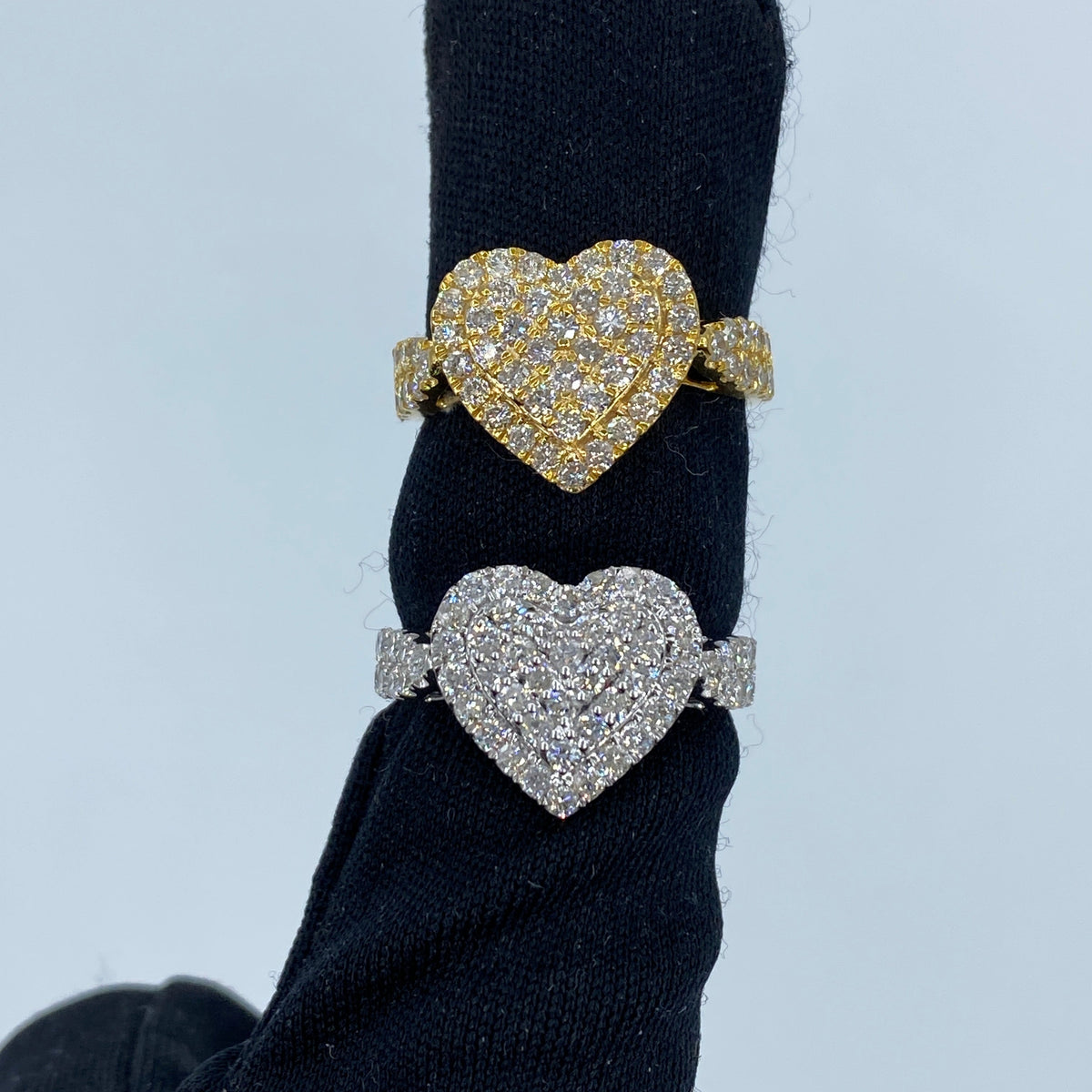 14K Gold Heart Halo Diamond Ring - additional product view 4