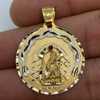 14K Gold Saint Caridad Del Cobre Round Medallion Pendant 1.25 in - additional product view 2