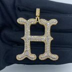 Initial H Old English Diamond Pendant - additional product view 2