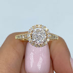 14K Gold Circle Halo Diamond Ring - additional product view 3