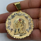 14K Gold Saint Caridad Del Cobre Round Medallion Pendant 2.5 in - additional product view 2