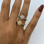 14K Gold Circle Halo Diamond Engagement Ring - additional product view 2