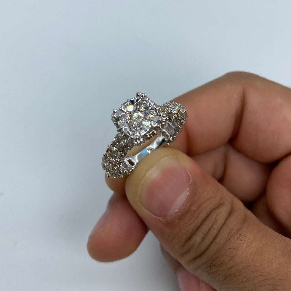 14K Gold Jumbo Engagement Diamond Ring in white gold - close-up product photo