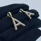 14K Gold Single Stone Initial A Diamond Pendant - additional product view 5