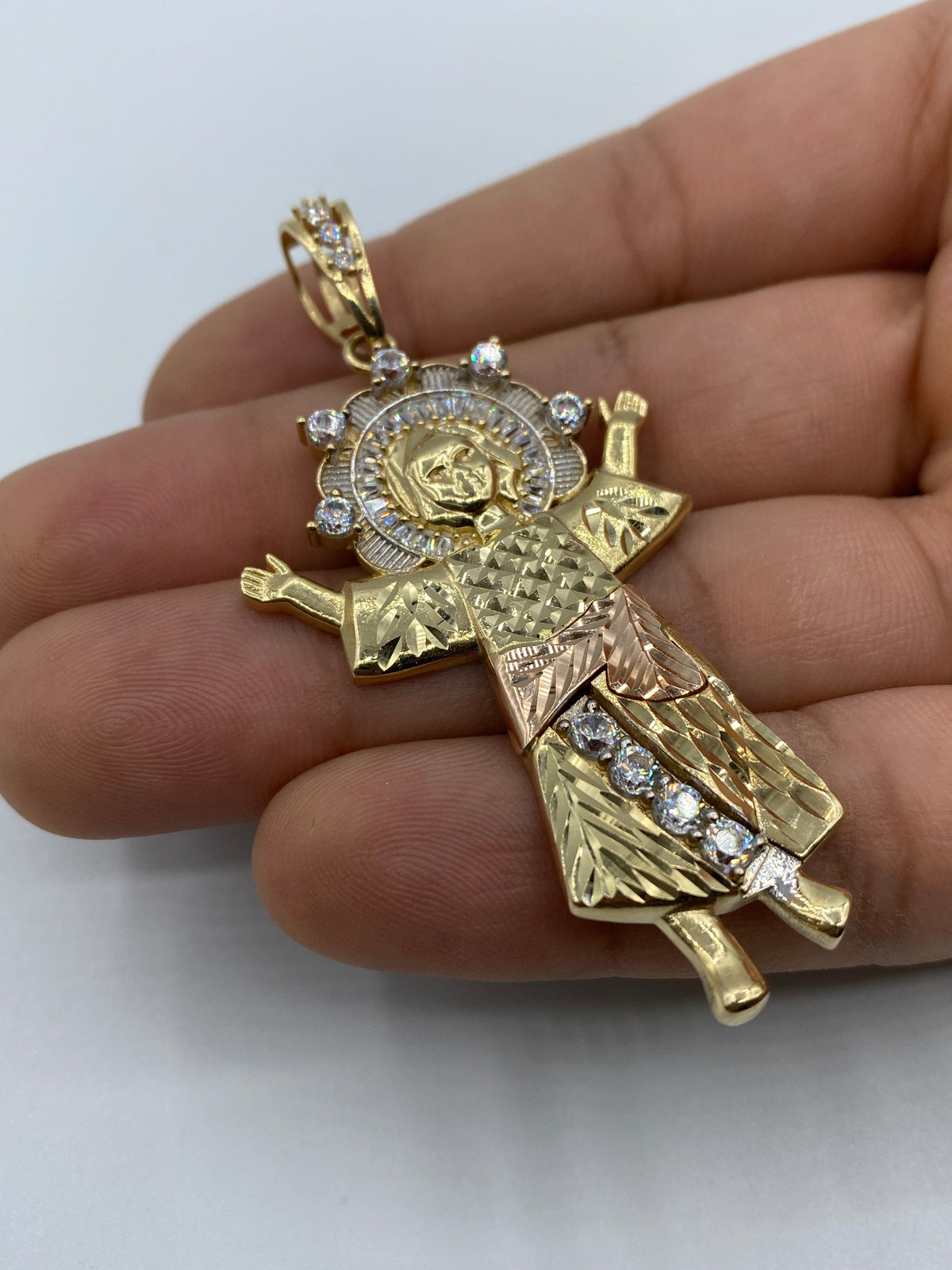 14K Gold Baby Jesus Pendant 2.75 in - additional product view 5