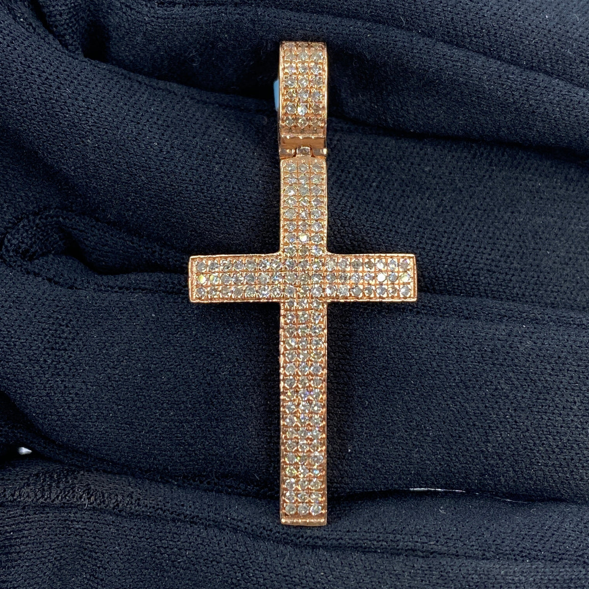 14K Rose Gold Latin Cross Diamond Pendant - additional product view 2