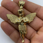 14K Gold Baby Angel Pendant 2.5 in - additional product view 2
