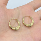 14K Heart of Gold Hoop Earrings - additional product view 2