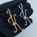 14K Gold Initial K Large Script Diamond Pendant - additional product view 5