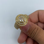 14K Gold Yellow Oval Diamond Baguette Ring - additional product view 2