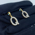 14K Gold Single Stone Initial Q Diamond Pendant - additional product view 5