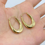 14K Gold Ribbon Hoop Earrings - additional product view 2