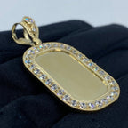 10K Gold Rounded Rectangle Picture Photo CZ Pendant - additional product view 3