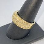10K Gold 9mm Pave Diamond Ring Band - additional product view 6