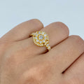 14K Gold Sienna Halo Circle Diamond Engagement Ring in yellow gold - close-up product photo