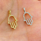 14K Gold Hamsa Diamond Pendant - additional product view 2