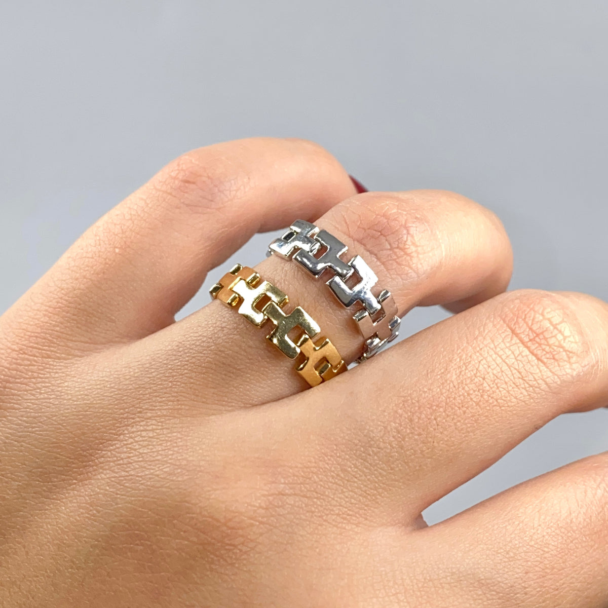 14K Gold Link Diamond Clasp Ring - main product photo