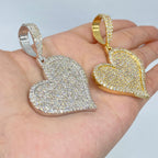 14K Jumbo Heart Halo Diamond Pendant - additional product view 4