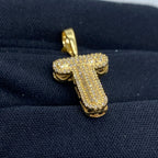 Initial T Bubble Diamond Pendant - additional product view 4