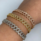 10K Gold 8mm Cuban Link Diamond Bracelet 7–8 in - additional product view 3