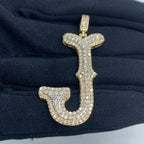Initial J Old English Diamond Pendant - additional product view 2