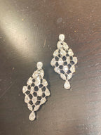 14K Gold Bridal Baguette Web Diamond Earrings - additional product view 4