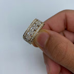 14K Gold Rectangle Flowers Diamond Ring - additional product view 6
