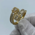 10K Gold Wrap Diamond Baguette Ring in yellow gold - close-up product photo