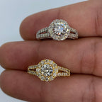14K Gold Jumbo Center Diamond Halo Engagement Ring - additional product view 5