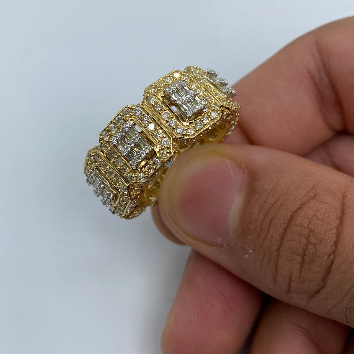 14K Gold Eternity Diamond Baguette Square Ring - additional product view 2