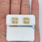 14K Gold Square Box Diamond Baguette Earrings - additional product view 3