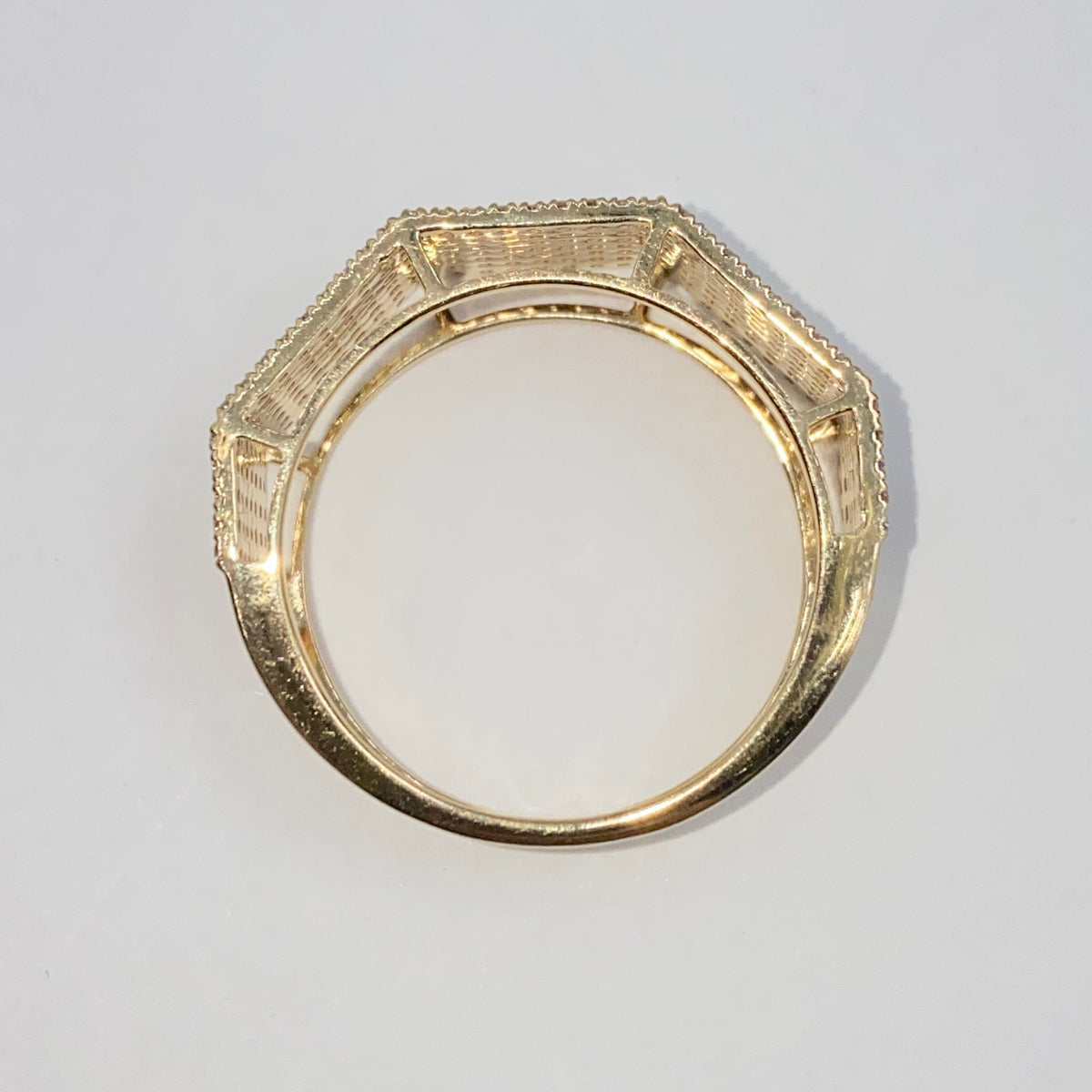 10K Gold 8.2mm Iced Diamond Ring - additional product view 10