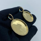 14K Gold Circle Diamond Picture Photo Pendant - additional product view 3